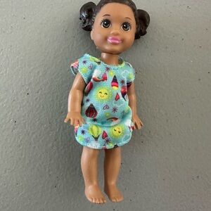 Vintage Mattel Barbie toddler DOLL WITH PIGTAILS 1994 4” Moving Arms And Legs